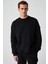 OLLIE Erkek Bisiklet Yaka Regular Uzun Kollu Nakış Detaylı Siyah Sweatshirt 4