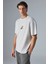 Mongolıa Erkek Baskı Detaylı Organik Pamuk Bisiklet Yaka Kısa Kol Comfort Bej T-Shirt 3