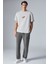 Mongolıa Erkek Baskı Detaylı Organik Pamuk Bisiklet Yaka Kısa Kol Comfort Bej T-Shirt 4