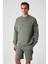 OLLIE Erkek Bisiklet Yaka Regular Uzun Kollu Nakış Detaylı Haki Sweatshirt 1