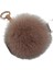2024 Lüks 13CM Kaık Gerçek Tilki Kürk Top Pom Poms Kürk Ponpon Yüksek Kaliteli Anahtarlık Araba Anahtarlık Metal Halka Kolye Kadınlar Için Renk: Haki / Boyut: 13 cm (Yurt Dışından) 1
