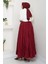 Kraşlı Bohem Etek 1398 - Bordo 3