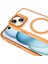 Apple iPhone 15 Kılıf Magsafe Şarj Özellikli Standlı Zore Magsafe Klon Lensli KAPAK-TURUNCU-86804367 3