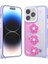 Apple iPhone 14 Pro Kılıf Parlayan Sıvılı Simli Kabartma Figürlü Zore Cevze Kapak-Mor PAPATYA-868043 1