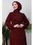 Damla Şifon Elbise Bordo 5