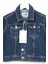 Karakter Baskılı Erkek Çocuk Koyu Denim Kot Ceket 3