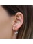 Opal Taşlı Rose Gold Halka Gümüş Küpe 1