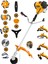 Alman TURBO-9000 Full Set 8 In 1 Yan Tipi Benzinli Motorlu Ot Çalı Tırpanı Çim Biçme Makinesi 1