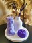 Mor Sütun Mum ve Vazolu Set (16 cm Tepsi + Mum + Tütsülük, Tütsü Dahil 5 Parça Set) 1