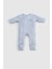 Kendinden Patikli ve Eldivenli Kapitone mavi Bebek tulumu 1