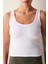 Beyaz Dikişsiz Kare Yaka Seamless Üst 4
