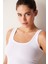 Beyaz Dikişsiz Kare Yaka Seamless Üst 6