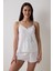 Bridal Delicate Saten Kırık Beyaz Şort Pijama Altı 4