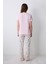 Pamuklu Pink Roses Pantolon Pijama Takımı 4