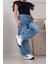 Taş Detaylı Kız Çocuk Jean Kot Pantolon 1