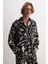 Çiçek Desenli Siyah Gömlek 1