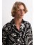 Çiçek Desenli Siyah Gömlek 2