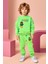 Erkek Çocuk Peluş Ayıcık Nakışlı Eşofman Takımı - Pamuklu, Rahat ve Şık Günlük Spor ve Pijama Takımı, Açık Yeşil 2