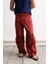 Soluk Efektli Kargo Bordo Pantolon 1