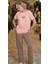 Kadın Somon Viskon Kısa Kollu Pijama Takımı 240956 3