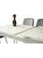 Ortadan Açılır Büyüyen 80 x 130 cm Mermer Desen Ahşap Salon Yemek Masa Gri Siesta Sandalye Takımı 4 Sandalyeli 2