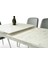 Ortadan Açılır Büyüyen 80 x 130 cm Mermer Desen Ahşap Salon Yemek Masa Gri Siesta Sandalye Takımı 4 Sandalyeli 3