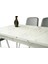 Ortadan Açılır Büyüyen 80 x 130 cm Mermer Desen Ahşap Salon Yemek Masa Gri Siesta Sandalye Takımı 4 Sandalyeli 4