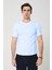 Sıfır Yaka Bisiklet Yaka Likralı Petek Dokulu Buz Mavi Erkek Tshirt 1