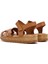 Kadın Taba Bilekten Bantlı Deri Comfort Sandalet 25SFD320714 5