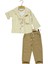 3' Lü Erkek Çocuk Açık Kahve Keten Gömlekli Takım 1