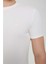 Sıfır Yaka Bisiklet Yaka Likralı Petek Dokulu Beyaz Erkek Tshirt 2