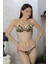 Kadın Destekli Desenli Sütyen Takım 3901 Sütlükahve 4