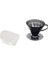 V60 02 Plastik Dripper ve 40'lı Filtre Kağıdı Seti, Siyah Şeffaf 1