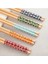 5 Çift Bambu Chopstick, Desenli Sushi, Çin Yemeği Yeme Çubuğu Chopstick 2