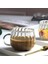 Life 2 Adet Ateşe Dayanıklı 400 ml Çizgili Cam Kupa Bardak MIT1100 2