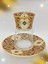Altın Bordo Desenli Cam Porselen Çay Seti 6 Kişilik Tea Set For 6 Persons Premium Porcelain 2