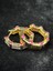Xupıng Jewelry Pembe Taşlı Altın Kaplama Geometrik Halka Küpe 5