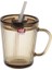 Pipetli Cam Kupa Bardak Çay Kahve Meşrubat Tatlı Bardağı Kahverengi 370 ml 1