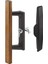 Menashop C 1259 Sürgülü Cam Kapı Kolu Seti, 3-15/16 Inç, Döküm ve Ahşap, Siyah (Tekli Paket) 1
