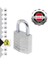 Lock 9120EURTCC 2 Adet Masif Alüminyumdan Yapılan Anahtarlı Asma Kilit Seti, Gri, 2 x 3,4 x 1,4 cm 2