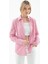 Oversize Çizgili Gömlek Pembe 2
