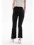 Yüksel Bel Ispanyol Paça Esnek Crop Flare Denim Pantolon Siyah 5