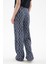 Desenli Esnek Pantolon Mavi 5