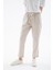 Rahat Lastikli Çizgili Pantolon Bej 2