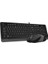 A4 Tech F1010 USB Q Trk Optic Mouse Siyah/gri Standart Klavye - Mouse Set 3