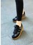 Elenda Siyah Süet Leopar Desenli Bağcıklı Kauçuk Taban Kadın Sneaker Ayakkabı 1