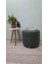 Ahşap Ayaklı Keten Kumaş Yuvarlak Puf&bench Koltuk/tabure 1
