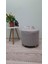Ahşap Ayaklı Keten Kumaş Yuvarlak Puf&bench Koltuk/tabure 1
