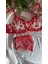 Kırmızı Kalpli Tül Brode Fantazii Iç Çamaşır Takımı Bralette Balenli Sütyen & Tanga 4