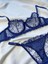 Lacivert Koyu Mavi Dantelli Brode Iç Çamaşır Takımı Bralette (Balenli Sütyen &tanga) 5